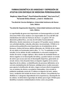 Farmacogen Tica De Ansiedad Y Depresi N De Atletas Con Enfoque De